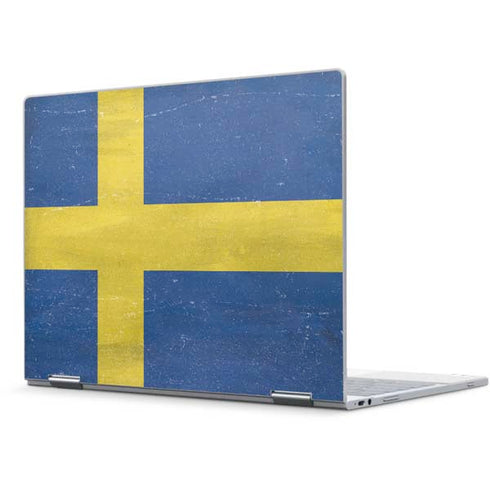 Sweden Flag Distressed Pixelbook Skin